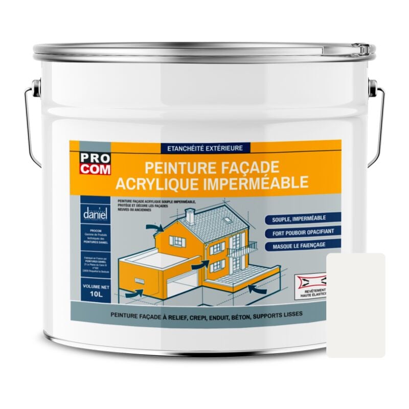 Peinture façade Procom crépi, façade à relief, imperméabilisation et protection des façades - Durable jusqu'à 10 ans F3F1EB 10 litres
