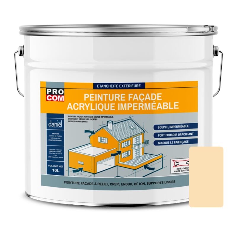 Peinture façade Procom crépi, façade à relief, imperméabilisation et protection des façades - Durable jusqu'à 10 ans f7e0ba 10 litres