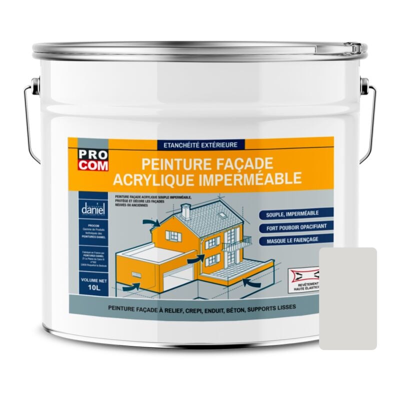 Peinture façade Procom crépi, façade à relief, imperméabilisation et protection des façades - Durable jusqu'à 10 ans DBDAD7 10 litres
