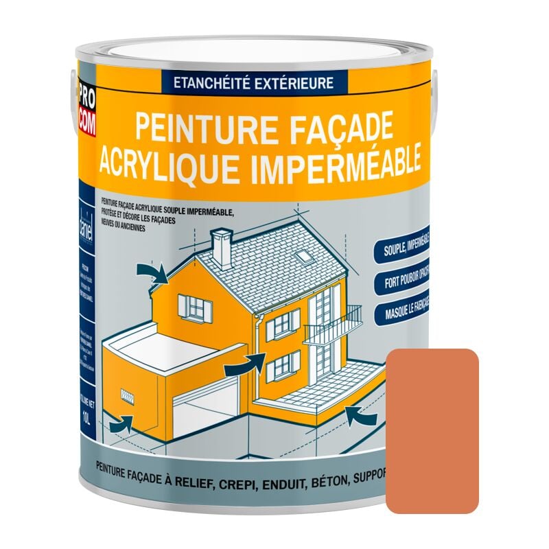 Peinture façade Procom crépi, façade à relief, imperméabilisation et protection des façades - Durable jusqu'à 10 ans cc7e5b 2.5 litres