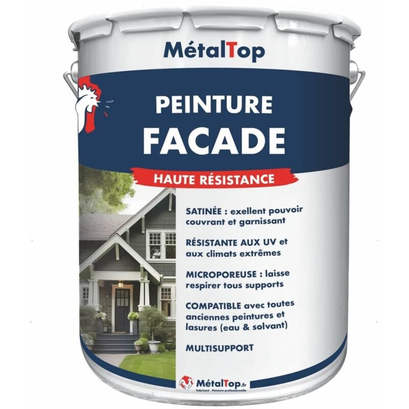 Peinture Facade - Pot 1 l - 3002 - Rouge carmin Metaltop