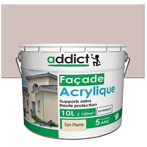 Peinture Façade Acrylique 10 Litres Ton Pierre - Addict