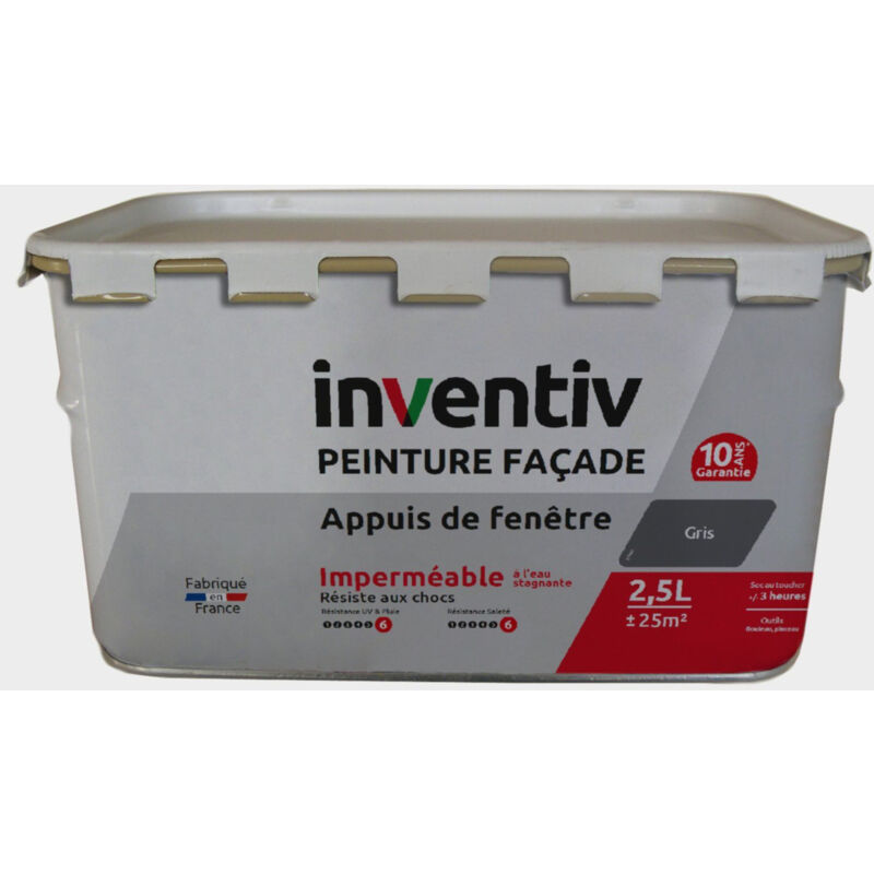 Peinture Façade Appuis de Fenêtre Gris 2,5L - inventiv