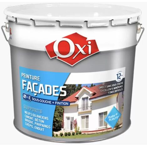 Peinture façade OXI Hydro-pliolite 2 en 1 Blanc 10 L