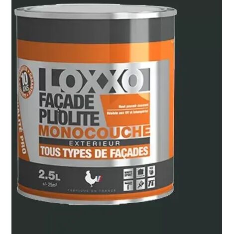 Peinture façade pliolite 2,5L – Aspect mat – Couleur anthracite – Pour travaux de ravalement et décoration – Loxxo