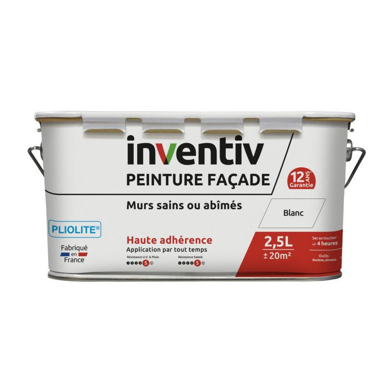 Peinture Façade Pliolite Blanc 2,5L - inventiv