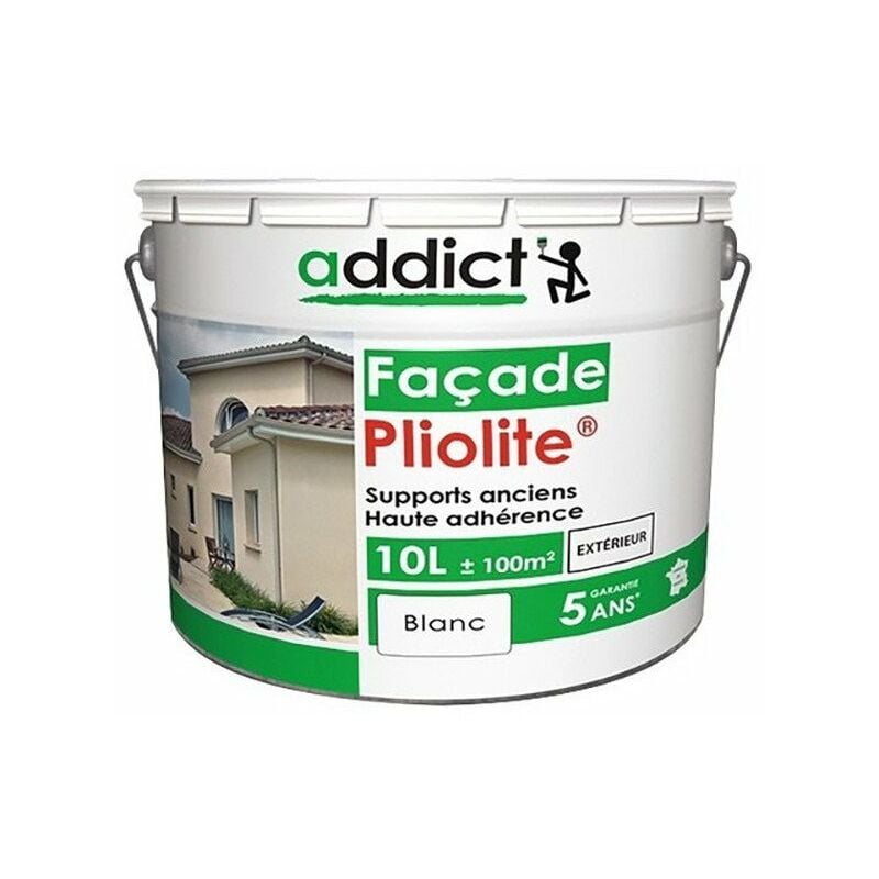 Peinture Façade 100% pliolite 10 litres blanc - ADDICT
