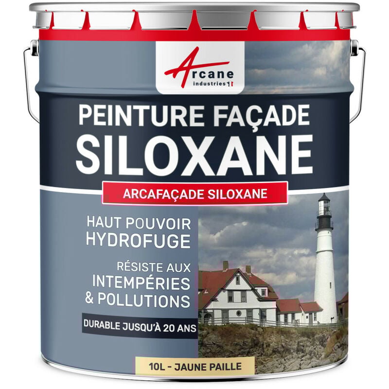 Arcane Industries - Peinture Facade Siloxane Hydrofuge - Durable jusqu'à 20 ans - Rénovation Façade, mur crépi - arcafacade siloxane - 10 l (+ ou