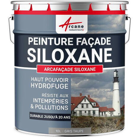 Peinture Facade Siloxane Hydrofuge - Durable jusqu a 15 ans - Rénovation Façade, mur crépi - ARCAFACADE SILOXANE ARCANE INDUSTRIES Pierre Ral 090 90 10 - 10L (+ ou - 60m² en 1 couche)