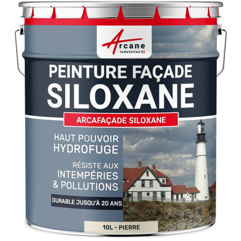 Peinture Facade Siloxane Hydrofuge - Durable jusqu'à 20 ans - Rénovation Façade, mur crépi - ARCAFACADE SILOXANE