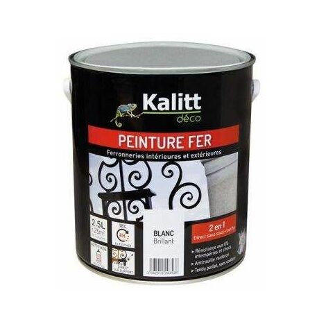 Peinture fer anti rouille brillant blanc 2.5L, KALITT KALITT