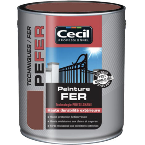 Peinture fer antirouille 2,5 L – Finition métal rouge Pays Basque RAL 3004 – Protection anti-corrosion renforcée – Cecil