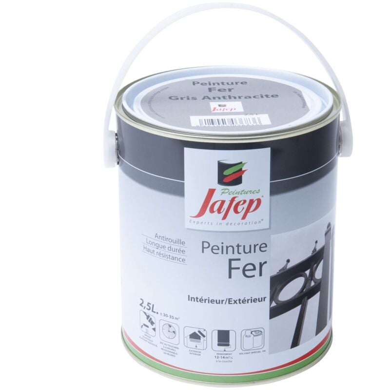 Peinture fer antirouille gris anthracite Jafep 2,5 l