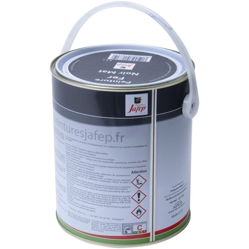 Peinture fer antirouille noir mat Jafep 2,5 l