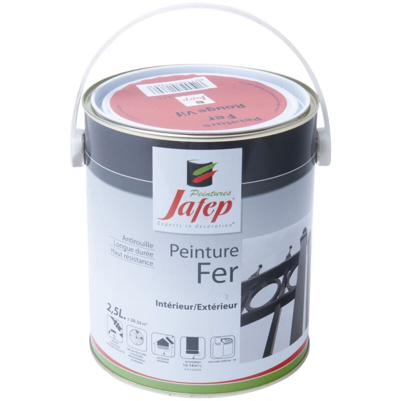 Peinture fer antirouille rouge vif Jafep 2,5 l