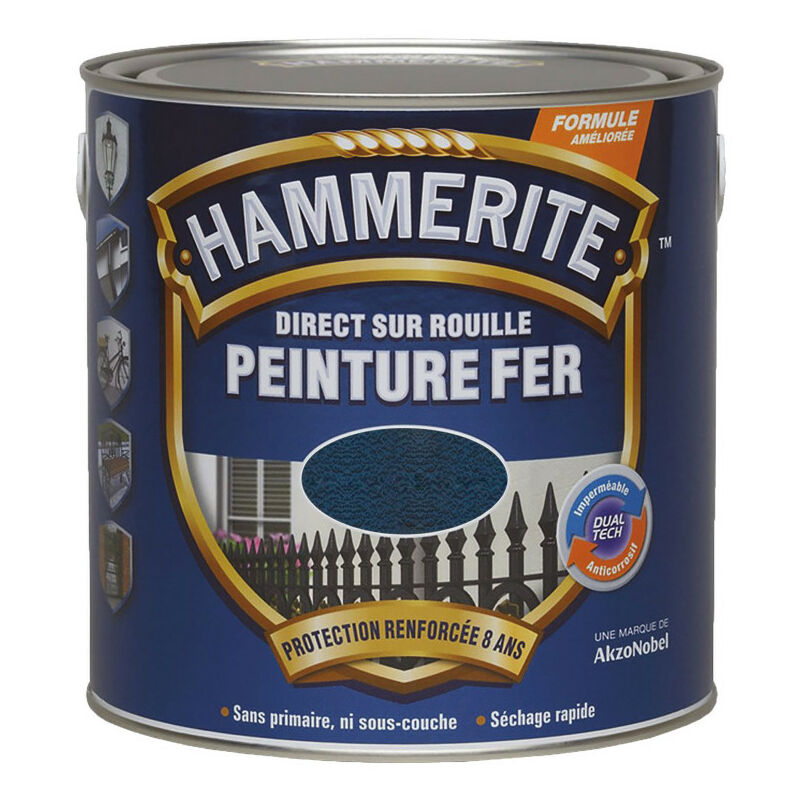 Hammerite - Peinture fer Direct sur Rouille 2,5L au ral ral: 7001 Gris argent