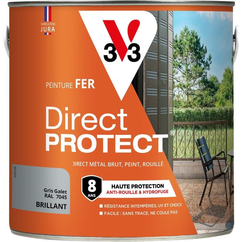 V33 - Peinture fer extérieur Direct Protect® Blanc ral 9016 Brillant 0,5L