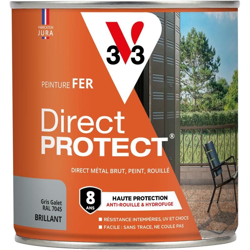 V33 - Peinture fer extérieur Direct Protect® Blanc ral 9016 Brillant 2L
