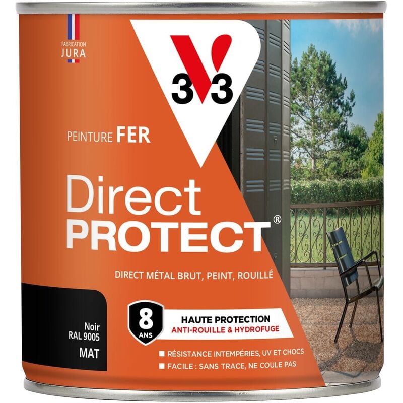 Peinture fer extérieur Direct Protect® V33 Anthracite ral 7016 Mat 0,5L - Anthracite ral 7016