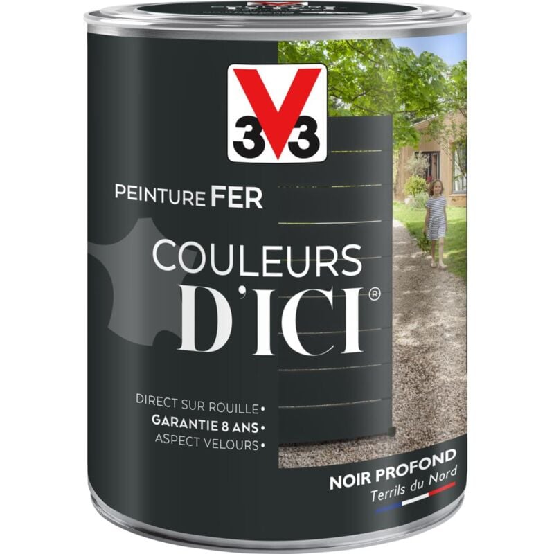 V33 - Peinture fer extérieur Couleurs d'Ici® Noir profond Velours 1,5L