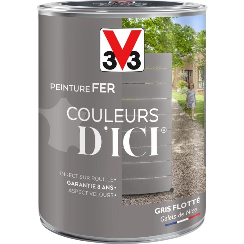 Peinture fer extérieur Couleurs d'Ici® V33 Gris flotté Velours 1,5L