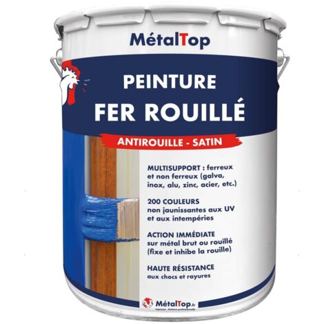 Peinture Fer Rouille - Pot 5 L    - 6018 - Vert jaune - Metaltop