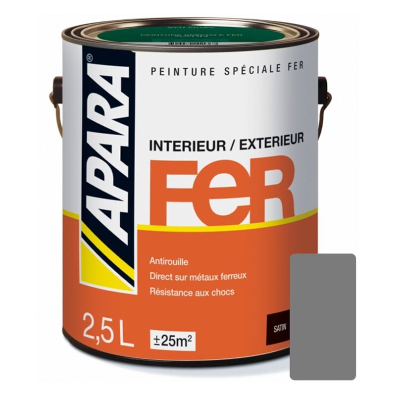 Apara - Peinture Fer Satin 7a7b7a 2.5 litres