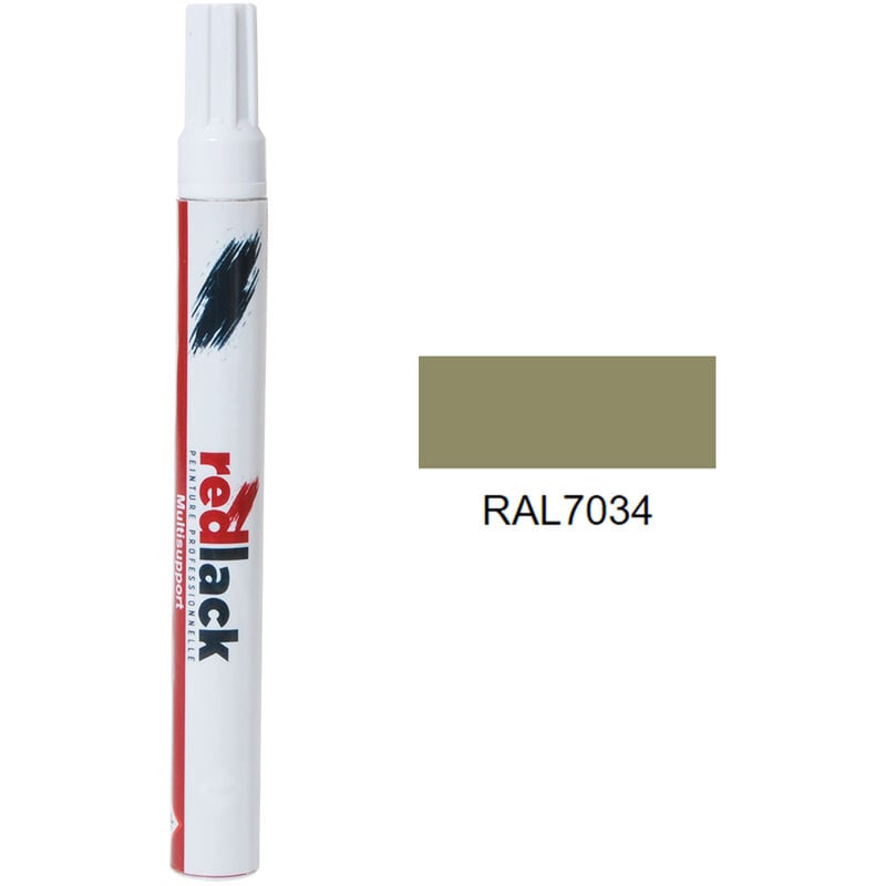 Peinture feutre retouche Gris jaune ral 7034 Mat multisupport Redlack