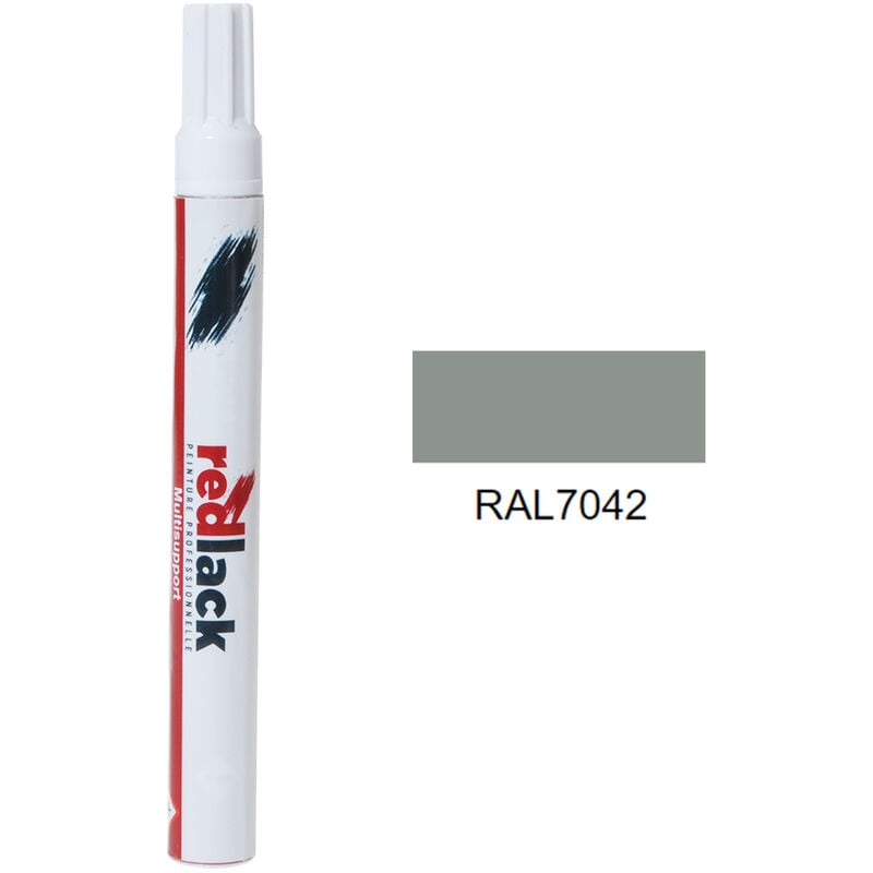 Peinture feutre retouche Gris signalisation a ral 7042 Satiné multisupport Redlack