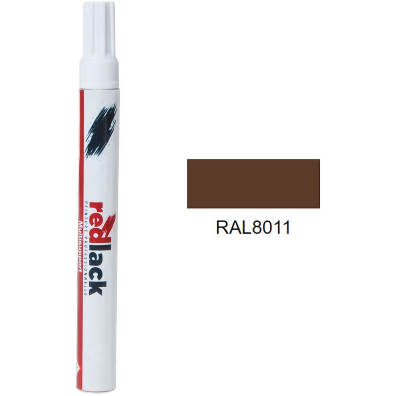 Peinture feutre retouche Brun noisette ral 8011 Brillant multisupport Redlack