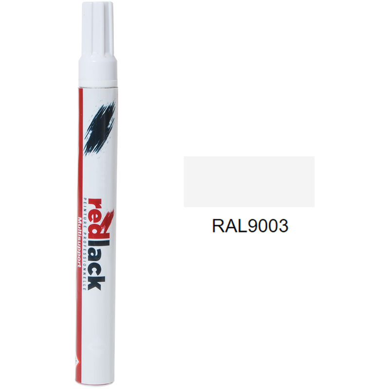 Peinture feutre retouche Blanc de sécurité ral 9003 Satiné multisupport Redlack