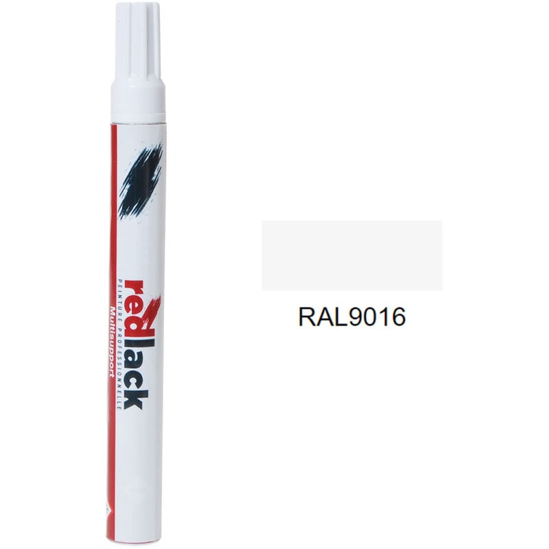 Peinture feutre retouche Blanc signalisation ral 9016 Satiné multisupport Redlack