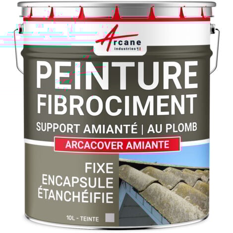 Peinture fibro ciment pour encapsulage, support amiante et plomb : Arcacover amiante - 10 L Gris - ARCANE INDUSTRIES