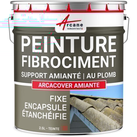 Peinture fibro ciment pour encapsulage, support amiante et plomb : Arcacover amiante - 2.5 L Tuile - ARCANE INDUSTRIES