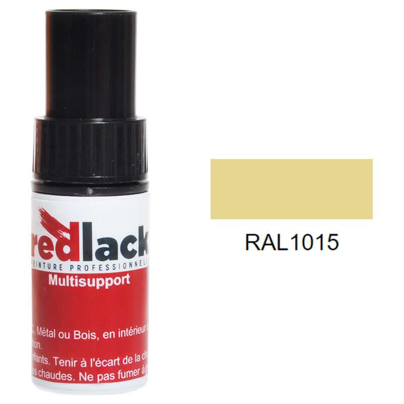 Peinture flacon retouche Ivoire clair ral 1015 Satiné multisupport Redlack