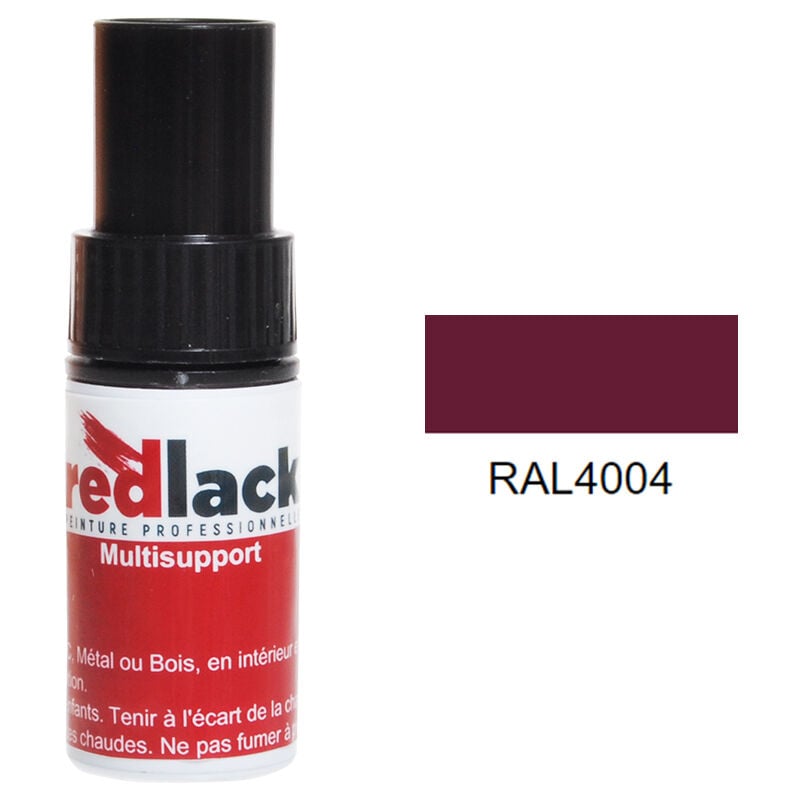 Peinture flacon retouche Violet bordeaux ral 4004 Satiné multisupport Redlack