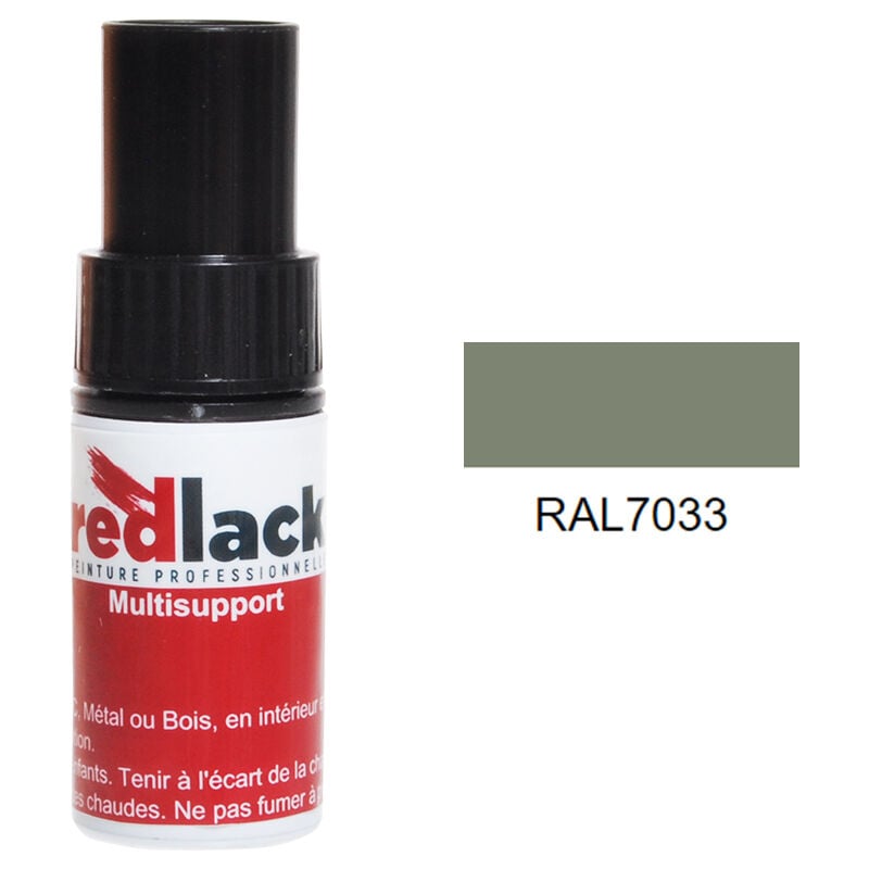 Peinture flacon retouche Gris ciment ral 7033 Brillant multisupport Redlack