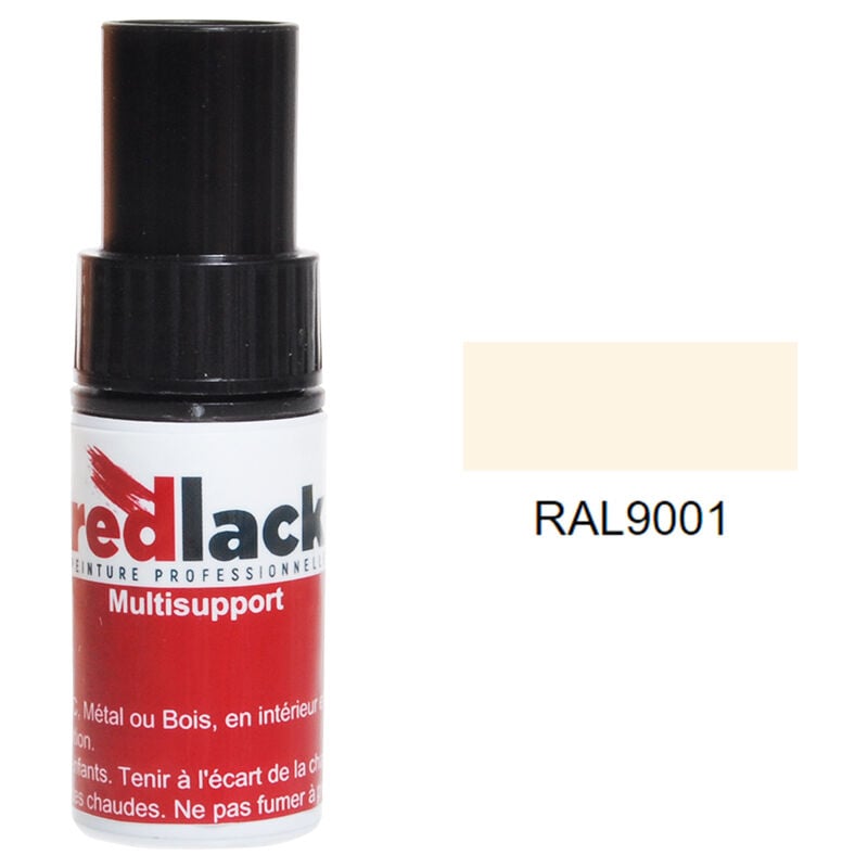 Peinture flacon retouche Blanc crème ral 9001 Mat multisupport Redlack