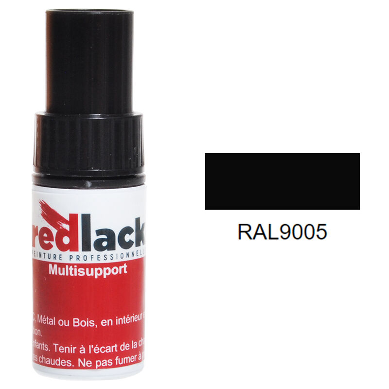 Peinture flacon retouche Noir foncé ral 9005 Mat multisupport Redlack