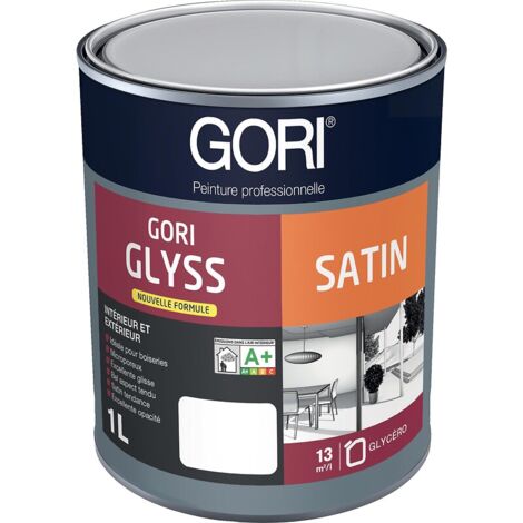 Peinture glycéro menuiseries GORIGLYSS SATIN, blanc bidon de 1 litre - Gori