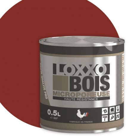 Peinture glycéro microporeuse rouge basque 0,5L – Haute résistance aux intempéries – Pour bois et dérivés – Rendement 12m²/L – Loxxo
