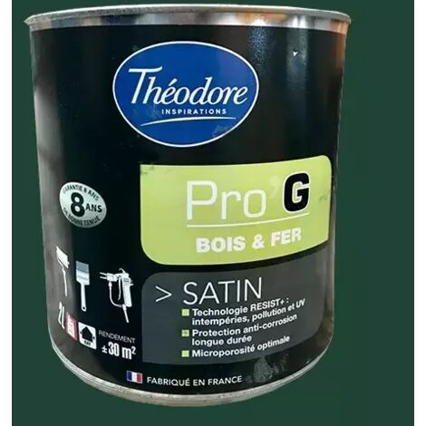 Peinture glycérophtalique bois et métal 0,5 L – Finition durable – Pour boiseries et ferronneries extérieures – Teinte vert jardin