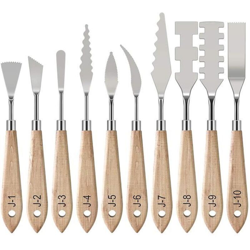 Peinture Grattoirs, Couteaux à Palette 10 pcs en Acier Inoxydable, Spatule