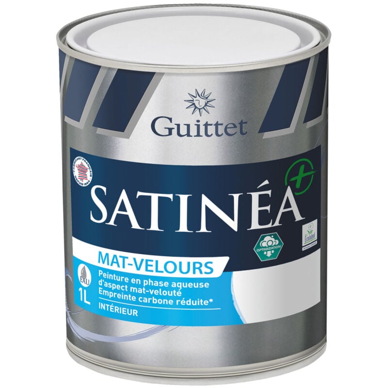 Peinture Guittet Satinéa+ bc mat velours blanc 1L Guittet