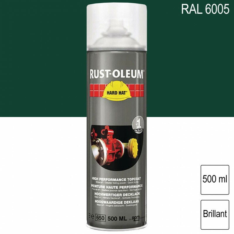 Rust-oleum - Peinture de finition industrielle aérosol Hard Hat ral 6005 Vert mousse brillant 500ml