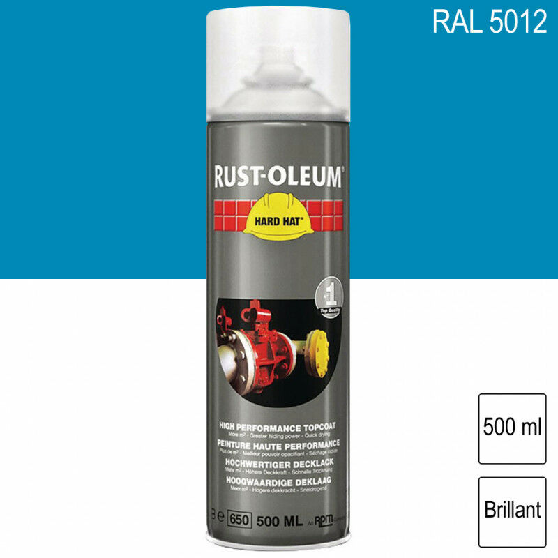 Rust-oleum - Peinture de finition industrielle aérosol Hard Hat ral 5012 Bleu clair brillant 500ml