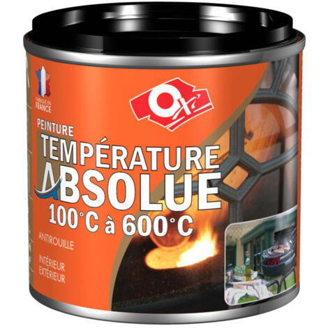 Peinture haute température noir satin 125 ml – Résistance jusqu'à 600°C – Pour radiateurs et moteurs – Nettoyage à white spirit – OXI - SAT 125 ML
