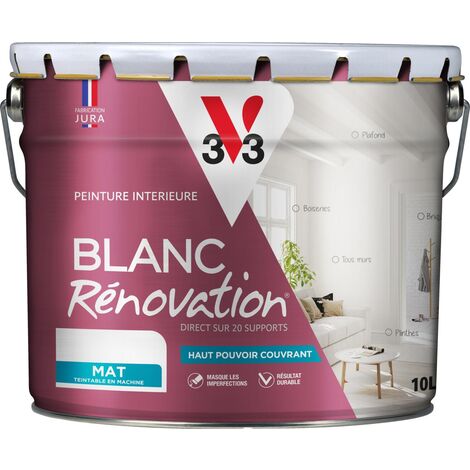 Peinture intérieure Blanc rénovation® Blanc mat 10 L V33 - Blanc
