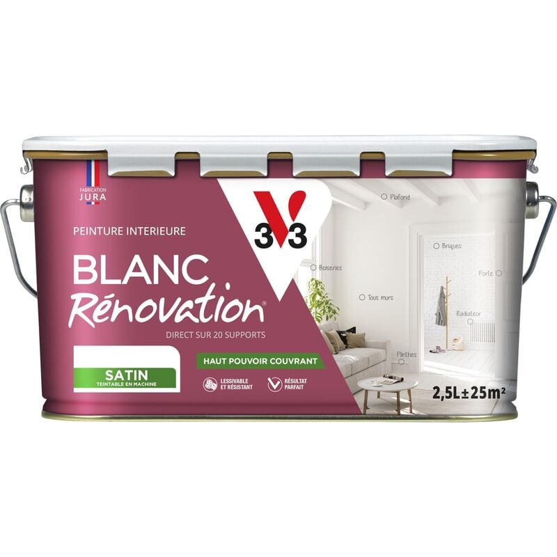 Peinture intérieure Blanc Rénovation® V33 Blanc Sat 2,5L