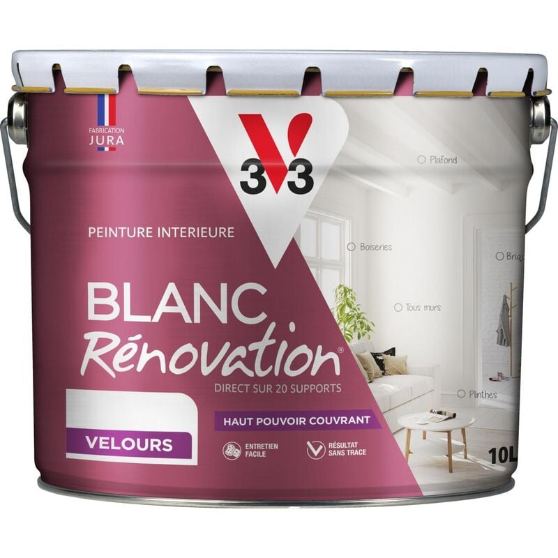 Peinture intérieure Blanc Rénovation® V33 Blanc Velours 10L